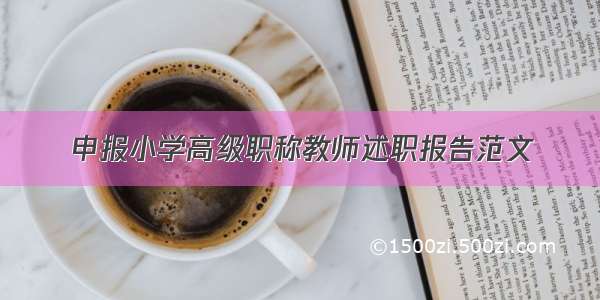 申报小学高级职称教师述职报告范文