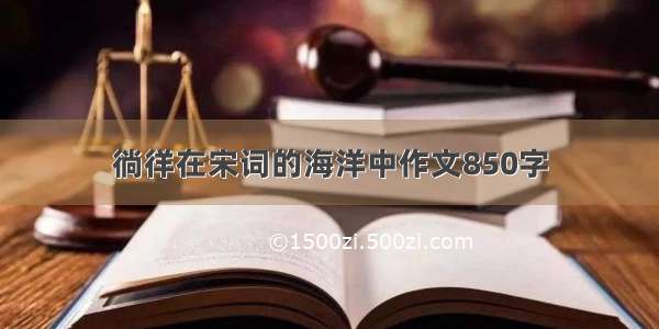 徜徉在宋词的海洋中作文850字