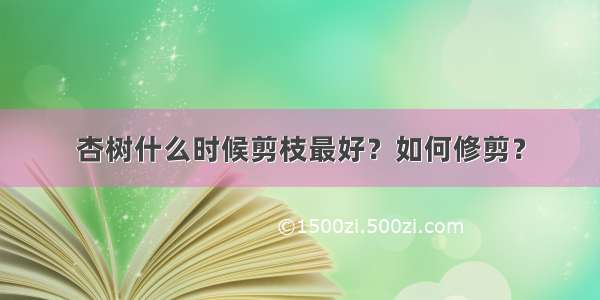 杏树什么时候剪枝最好？如何修剪？