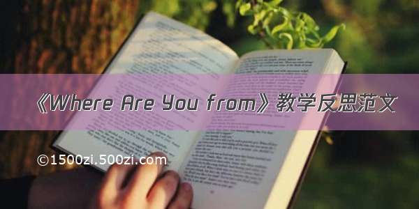 《Where Are You from》教学反思范文