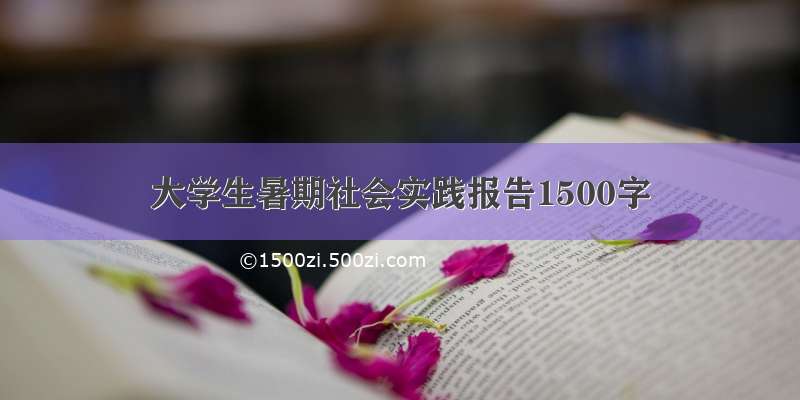 大学生暑期社会实践报告1500字