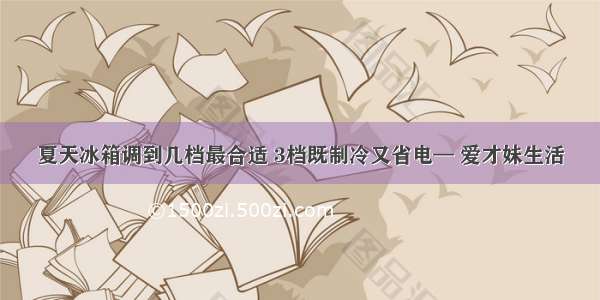 夏天冰箱调到几档最合适 3档既制冷又省电— 爱才妹生活