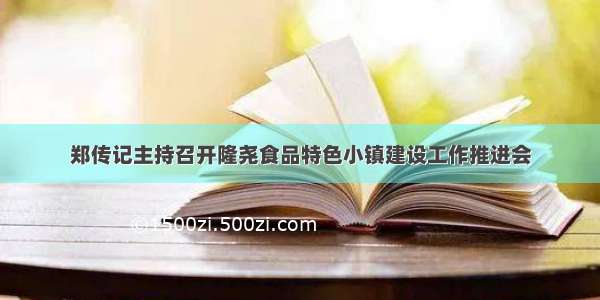 郑传记主持召开隆尧食品特色小镇建设工作推进会