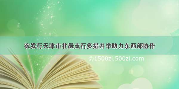 农发行天津市北辰支行多措并举助力东西部协作