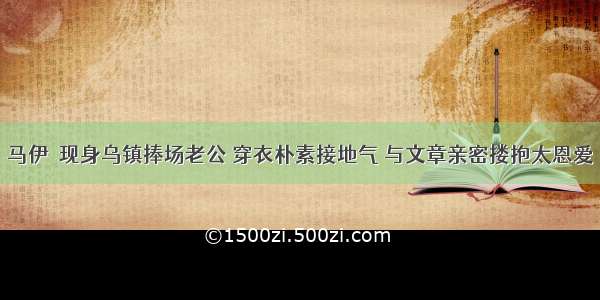 马伊琍现身乌镇捧场老公 穿衣朴素接地气 与文章亲密搂抱太恩爱