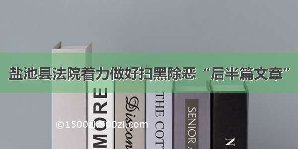 盐池县法院着力做好扫黑除恶“后半篇文章”