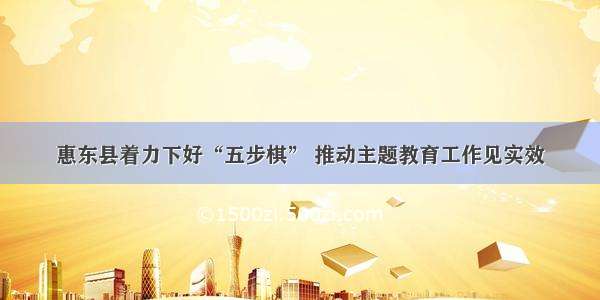 惠东县着力下好“五步棋” 推动主题教育工作见实效