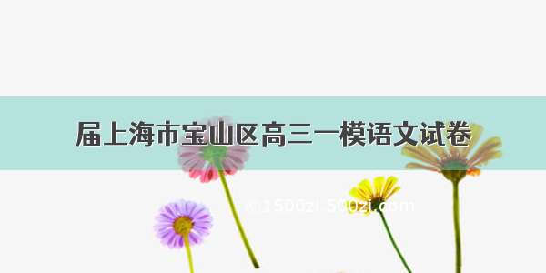 届上海市宝山区高三一模语文试卷