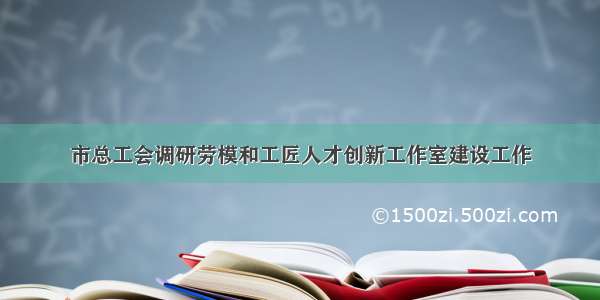 市总工会调研劳模和工匠人才创新工作室建设工作