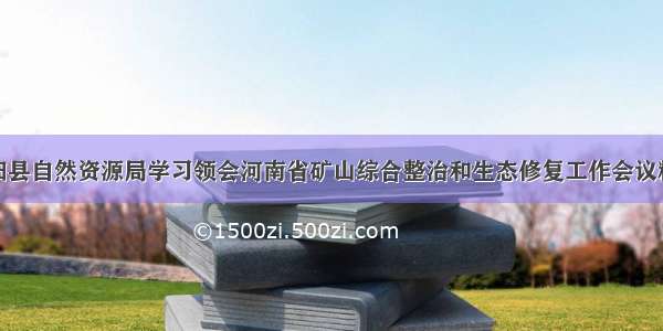 泌阳县自然资源局学习领会河南省矿山综合整治和生态修复工作会议精神