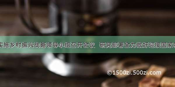 海口市委实施乡村振兴战略领导小组召开会议   研究部署全力做好迎接国家巩固脱贫成