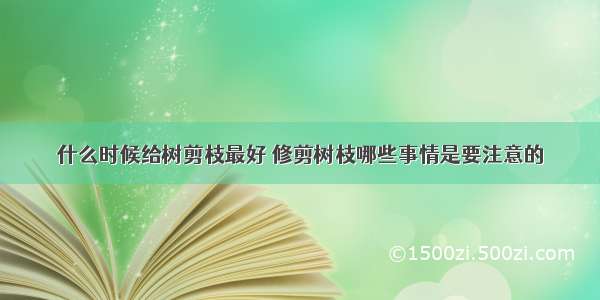 什么时候给树剪枝最好 修剪树枝哪些事情是要注意的