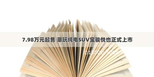 7.98万元起售 潮玩纯电SUV宝骏悦也正式上市