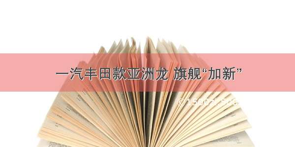 一汽丰田款亚洲龙 旗舰“加新”