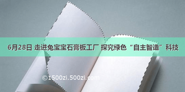 6月28日 走进兔宝宝石膏板工厂 探究绿色“自主智造”科技