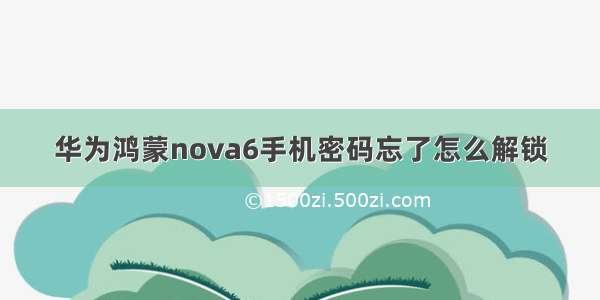 华为鸿蒙nova6手机密码忘了怎么解锁