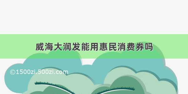 威海大润发能用惠民消费券吗