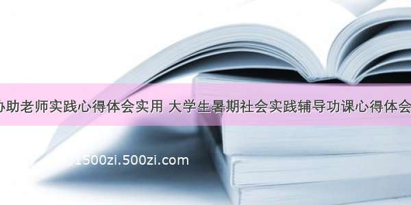 暑假协助老师实践心得体会实用 大学生暑期社会实践辅导功课心得体会(五篇)