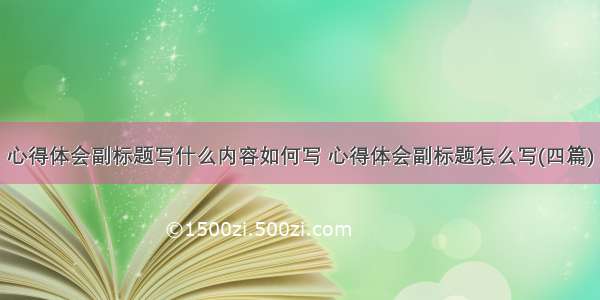 心得体会副标题写什么内容如何写 心得体会副标题怎么写(四篇)