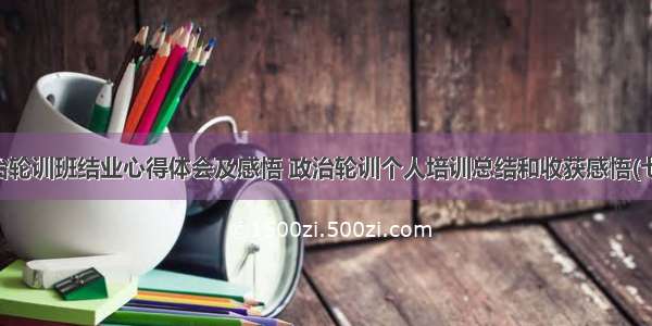 政治轮训班结业心得体会及感悟 政治轮训个人培训总结和收获感悟(七篇)