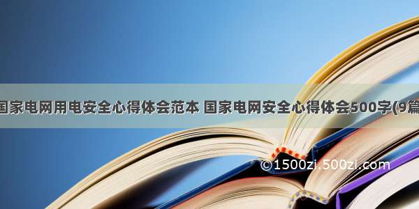 国家电网用电安全心得体会范本 国家电网安全心得体会500字(9篇)