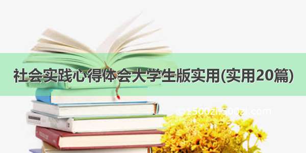 社会实践心得体会大学生版实用(实用20篇)