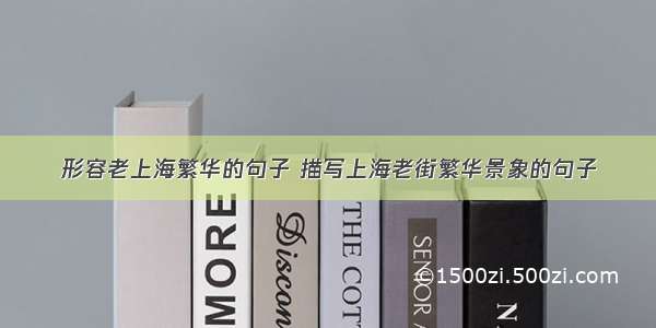 形容老上海繁华的句子 描写上海老街繁华景象的句子
