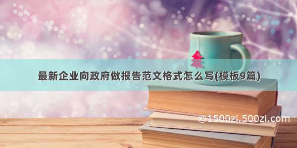 最新企业向政府做报告范文格式怎么写(模板9篇)