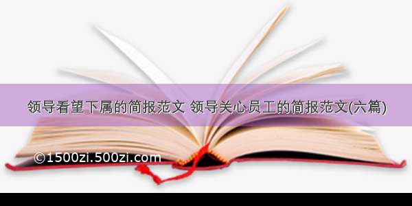 领导看望下属的简报范文 领导关心员工的简报范文(六篇)