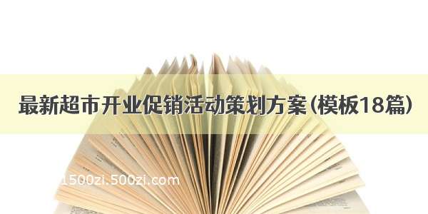 最新超市开业促销活动策划方案(模板18篇)