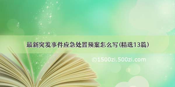 最新突发事件应急处置预案怎么写(精选13篇)