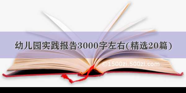 幼儿园实践报告3000字左右(精选20篇)