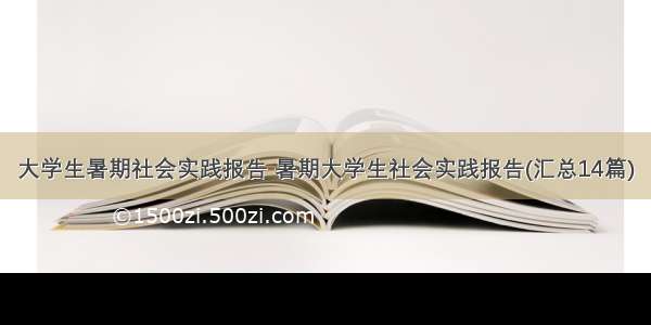 大学生暑期社会实践报告 暑期大学生社会实践报告(汇总14篇)