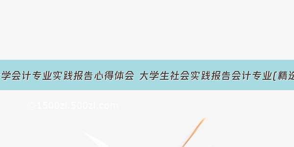 最新大学会计专业实践报告心得体会 大学生社会实践报告会计专业(精选10篇)