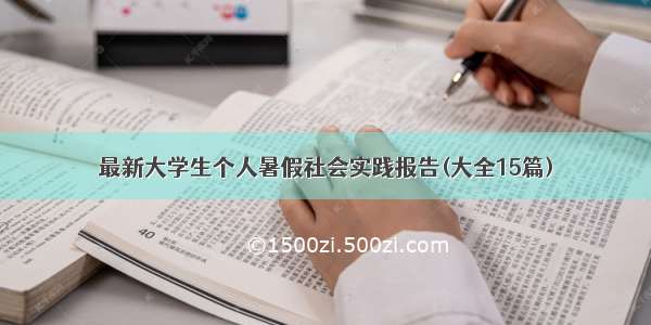 最新大学生个人暑假社会实践报告(大全15篇)