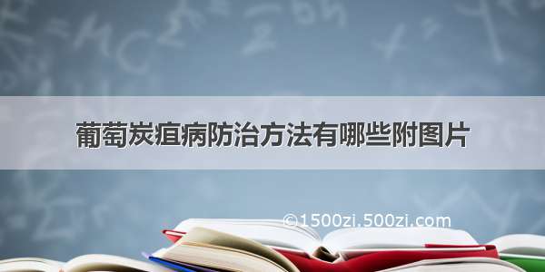 葡萄炭疽病防治方法有哪些附图片