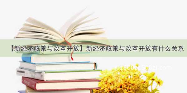 【新经济政策与改革开放】新经济政策与改革开放有什么关系