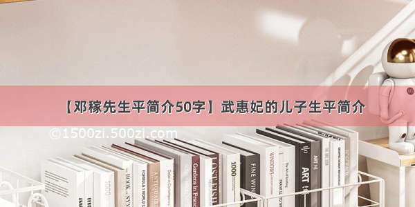 【邓稼先生平简介50字】武惠妃的儿子生平简介