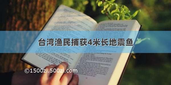 台湾渔民捕获4米长地震鱼