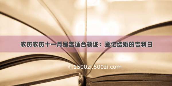 农历农历十一月是否适合领证：登记结婚的吉利日