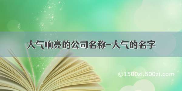 大气响亮的公司名称-大气的名字