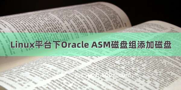 Linux平台下Oracle ASM磁盘组添加磁盘