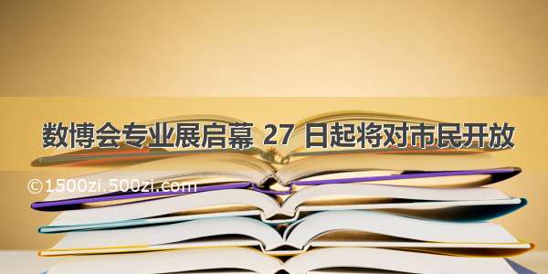  数博会专业展启幕 27 日起将对市民开放