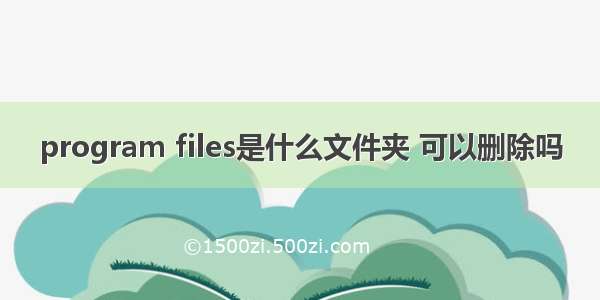 program files是什么文件夹 可以删除吗