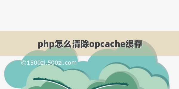 php怎么清除opcache缓存