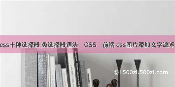 css十种选择器 类选择器语法 – CSS – 前端 css图片添加文字遮罩
