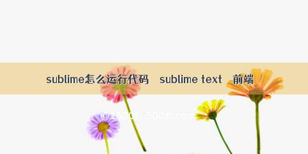 sublime怎么运行代码 – sublime text – 前端