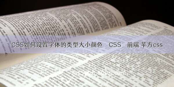 CSS如何设置字体的类型大小颜色 – CSS – 前端 苹方css