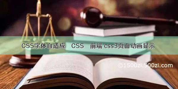 CSS字体自适应 – CSS – 前端 css3页面动画显示