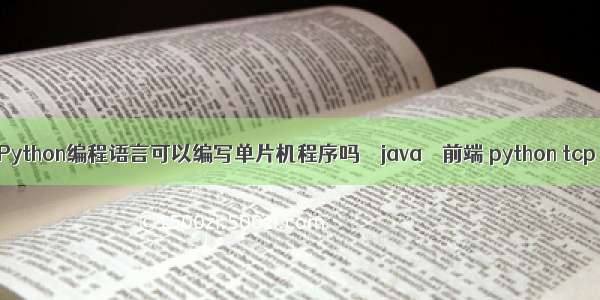 JAVA和Python编程语言可以编写单片机程序吗 – java – 前端 python tcp 多线程